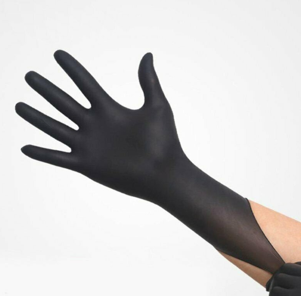 High Performance Powder Free Black Nitrile Gloves (100 pcs)
