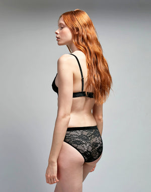 Lace with Velvet Trim Hipster Panty